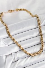 316L Çelik Burgu Model Gold Renk Kadın Kolye