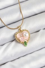 316L Çelik Sanatsal Portre Model Gold Renk Kadın Kolye