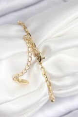 Pirinç Zirkon Taşlı İstiridye Model Gold Renk Kadın Bileklik