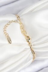 Pirinç Zirkon Taşlı İncili İstiridye Model Gold Renk Kadın Bileklik