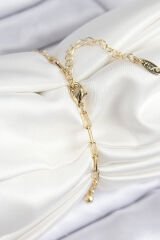 Pirinç Zirkon Taşlı Nazar Boncuğu Model Gold Renk Kadın Bileklik