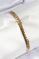 316L Çelik Ezme Zincir Model Gold Renk Kadın Bileklik