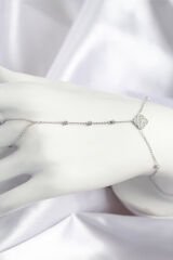 Pirinç Zirkon Taşlı Yonca Model Gümüş Renk Şahmeran