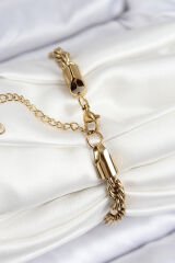 316L Çelik Klasik Burgu Zincir Model Gold Renk Kadın Bileklik