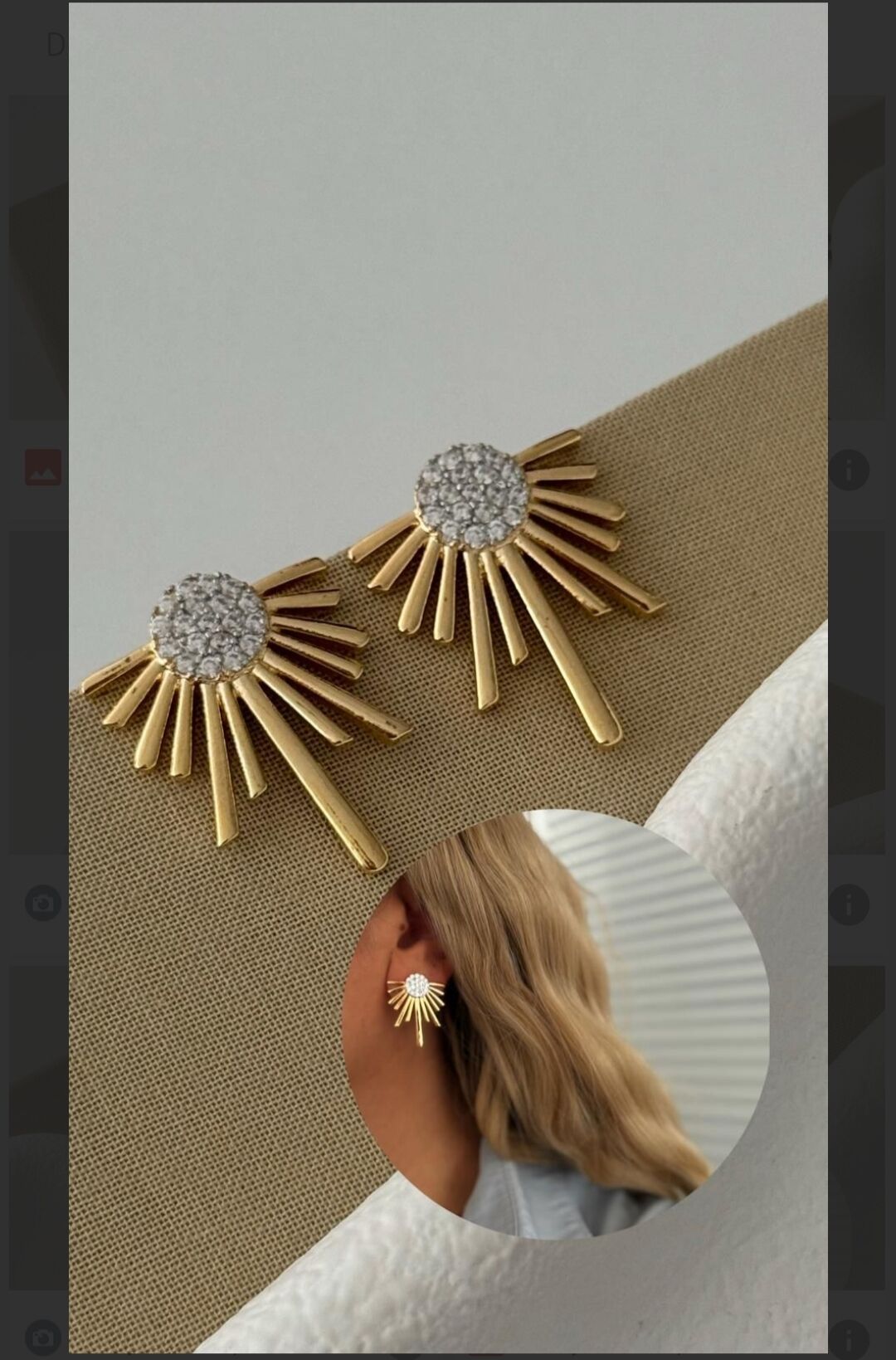 Gold Renk Beymen Küpe