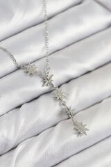 316L Çelik Yıldız Model Gümüş Renk Kadın Kolye