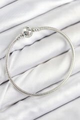 Pirinç Charm Topcuk Model Gümüş Renk Kadın Bileklik