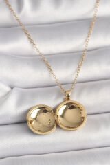 316L Çelik Gold Renk Zincir Zirkon Taş Detaylı Açılır Galaksi Model Kadın Kolye