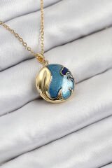 316L Çelik Açılabilr Kapaklı Deniz Model Gold Renk Kadın Kolye