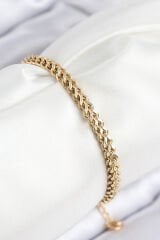 316L Çelik Örgü Zincir Model Gold Renk Kadın Bileklik