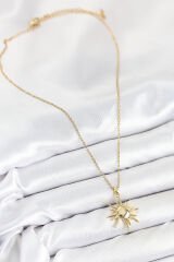 316L Çelik Güneş Model Gold Renk Kadın Kolye