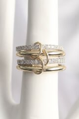 Pirinç Mix Renk Zirkon Taşlı 4'Lü Kadın Yüzük