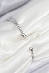 Pirinç Zirkon Taşlı Yıldız Ve İnci Model Gümüş Renk Kadın Bileklik