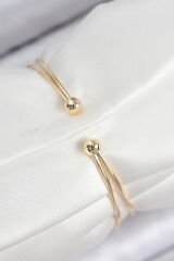 Pirinç Zirkon Taşlı Kutup Yıldızı Model Gold Renk Kadın Bileklik