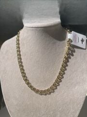 XUPİNG 14k Altın Renginde Yassı Zincir Kolye