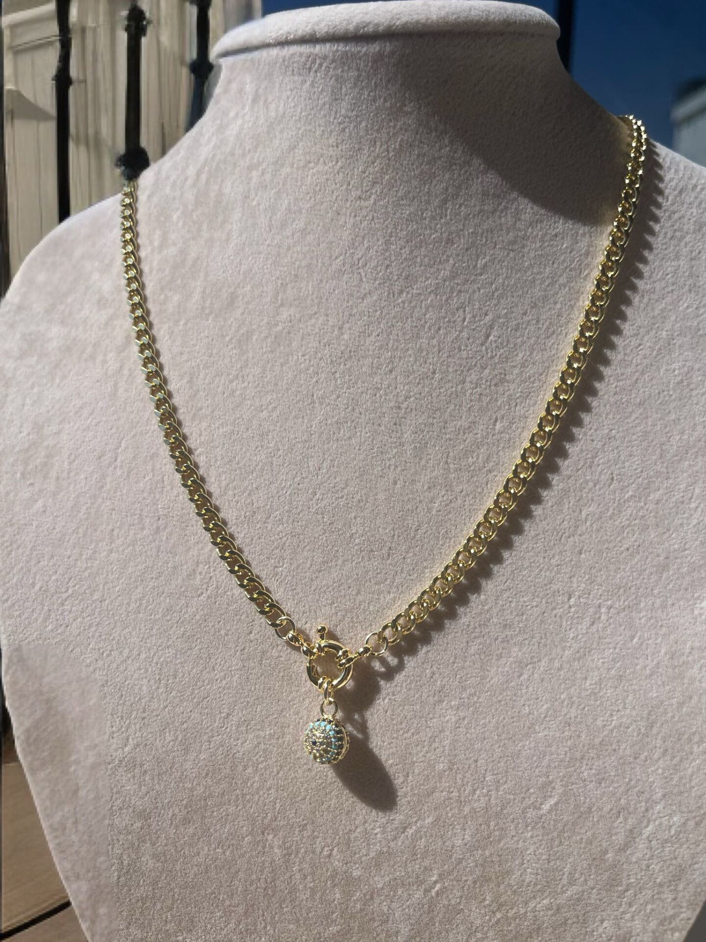 XUPİNG 14K Altın Renginde Nazar Boncuklu Kolye