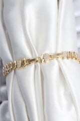 Pirinç VIP Seri Gold Renk Arpa Model Kadın Bileklik