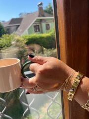 14k Altın Renginde Rainbow Model Kelepçe Bileklik