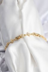 Pirinç VIP Seri Gold Renk Sıralı Kutup Yıldızı Kadın Bileklik