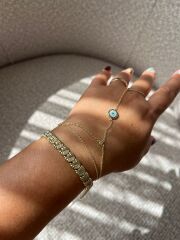 XUPİNG 14k Altın Renginde Fiyonk Model Zirkon  Taşlı Künye