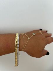 14k Altın Renginde Su Yolu Bileklik Künye