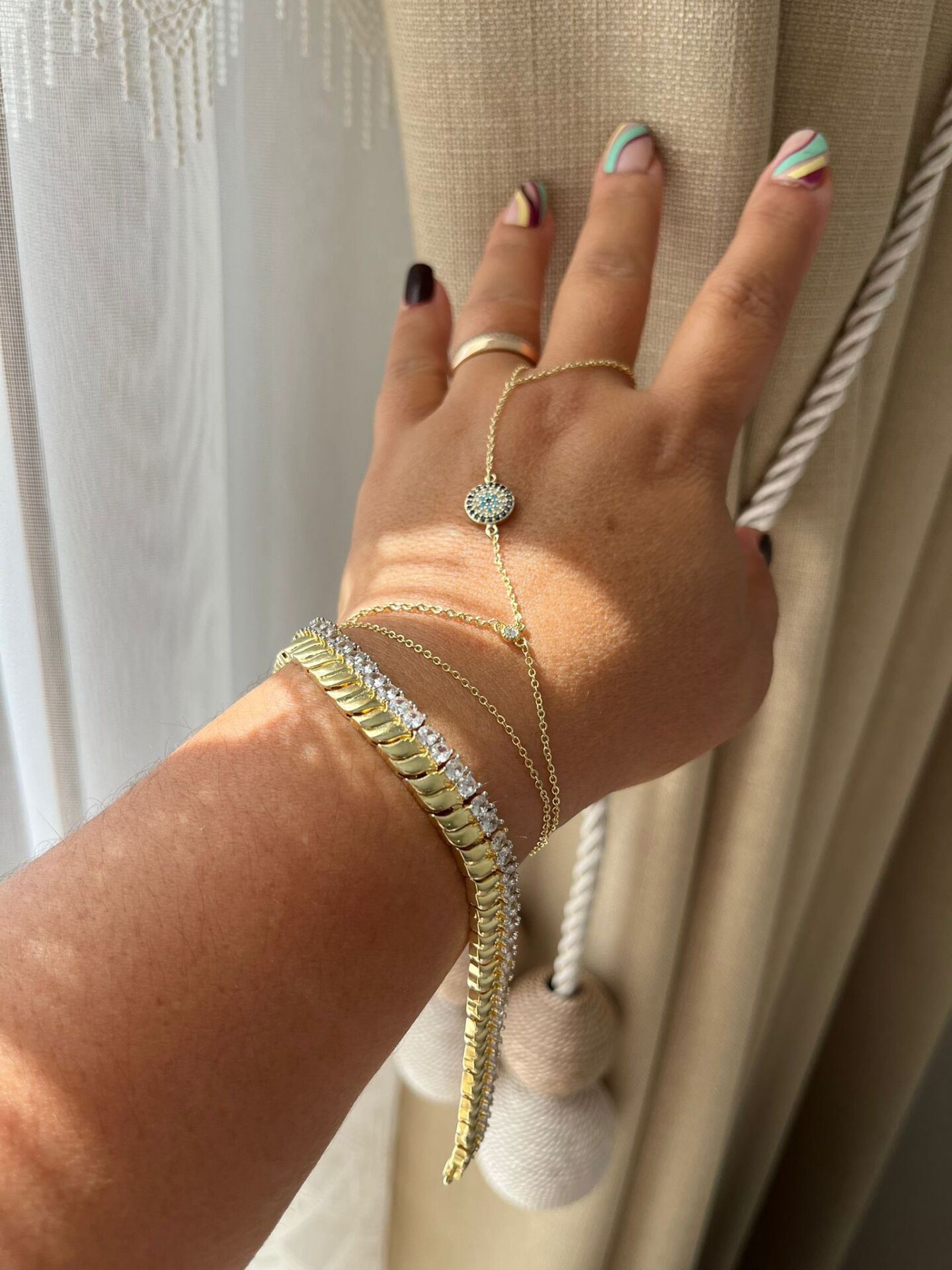 14k Altın Renginde Su Yolu Bileklik Künye