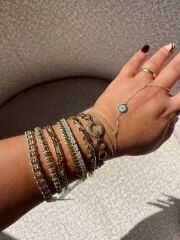 14k Altın Renginde Halka Model Künye Bileklik