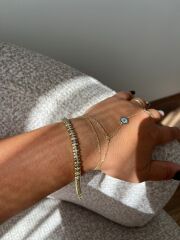 14k Altın Renginde Su Yolu Gold Baget Künye Bileklik