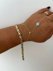 14k Altın Renginde Zarif Sarmal Bileklik