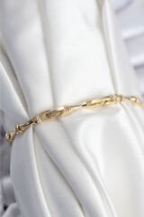 Pirinç VIP Seri Gold Renk Kemik Model Kadın Bileklik