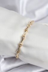 Pirinç VIP Seri Gold Renk Kemik Model Kadın Bileklik