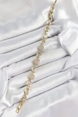 Xuping Pirinç Kalp ve Daire Model Gold Renk Kadın Bileklik