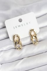 Pirinç Gold Renk Zincir Model Kadın Küpe