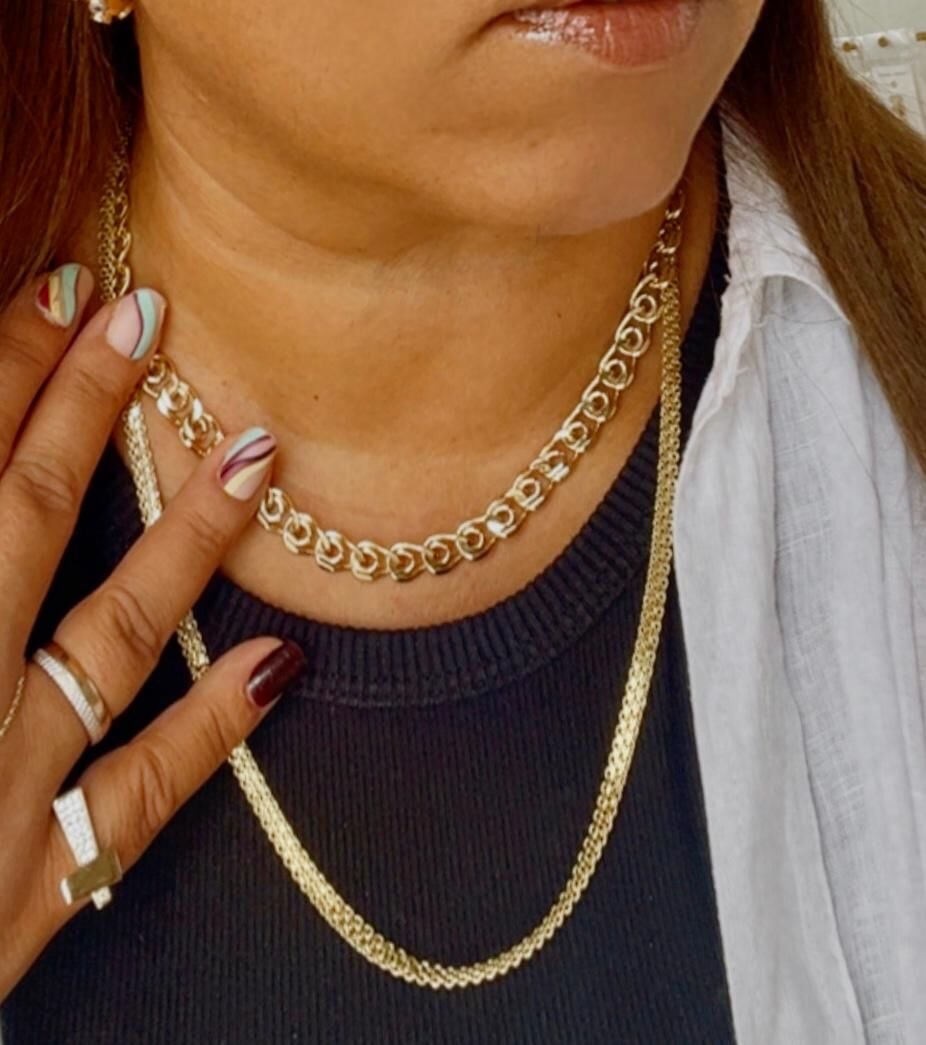 XUPİNG 14K Altın Renginde Ezme Kolye