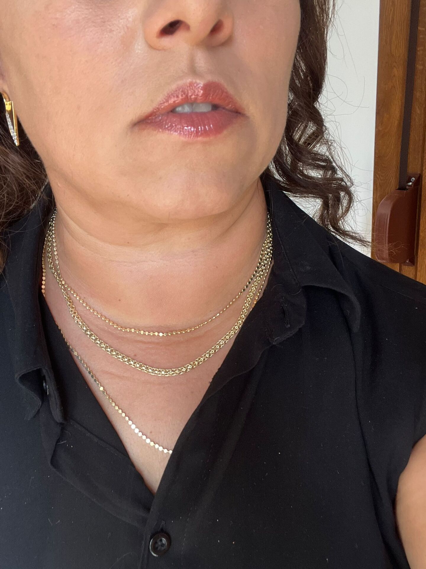 14k Altın Renginde Örgü Ezme Zincir Kolye