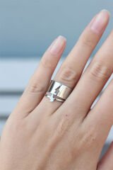 Ayarlamalı Şimşek Model Çift Yüzüğü