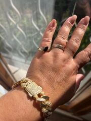 XUPİNG Oval Siyah Taşlı Yüzük