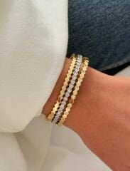 14k Altın Renginde 3 Parça Bileklik