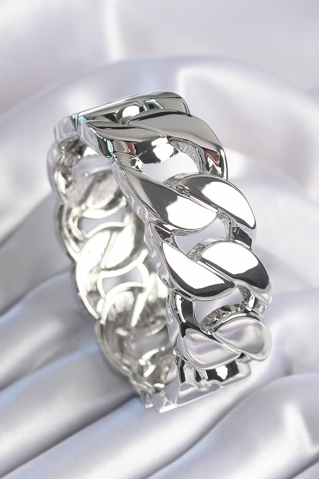 Pirinç Gümüş Renk Zincir Model Bileklik