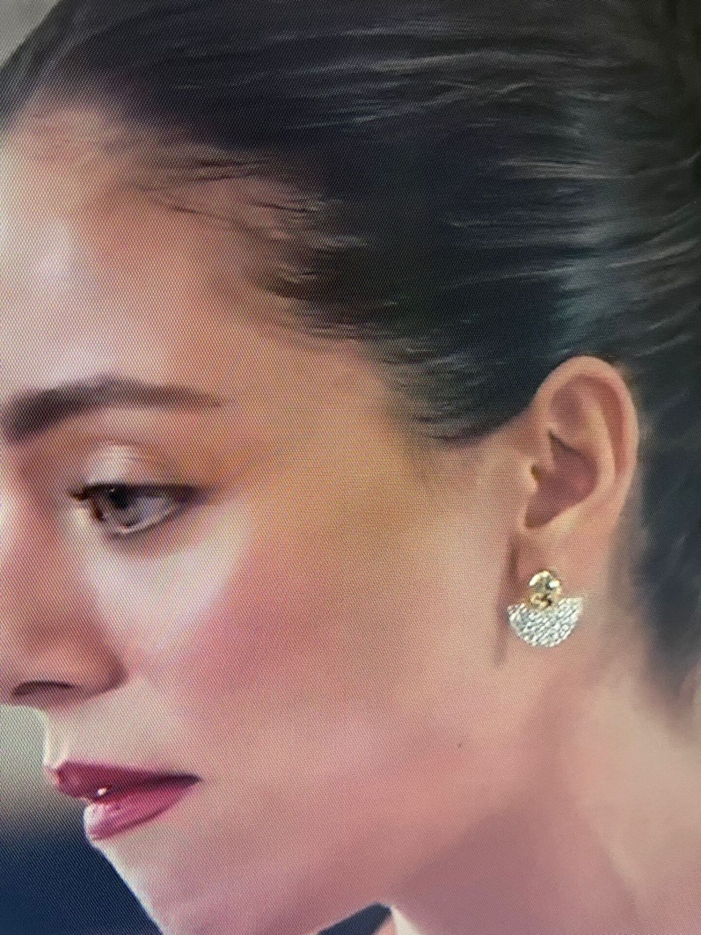 Doğa Küpe Zirkon Taşlı Yelpaze Model