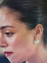 Doğa Küpe Zirkon Taşlı Yelpaze Model