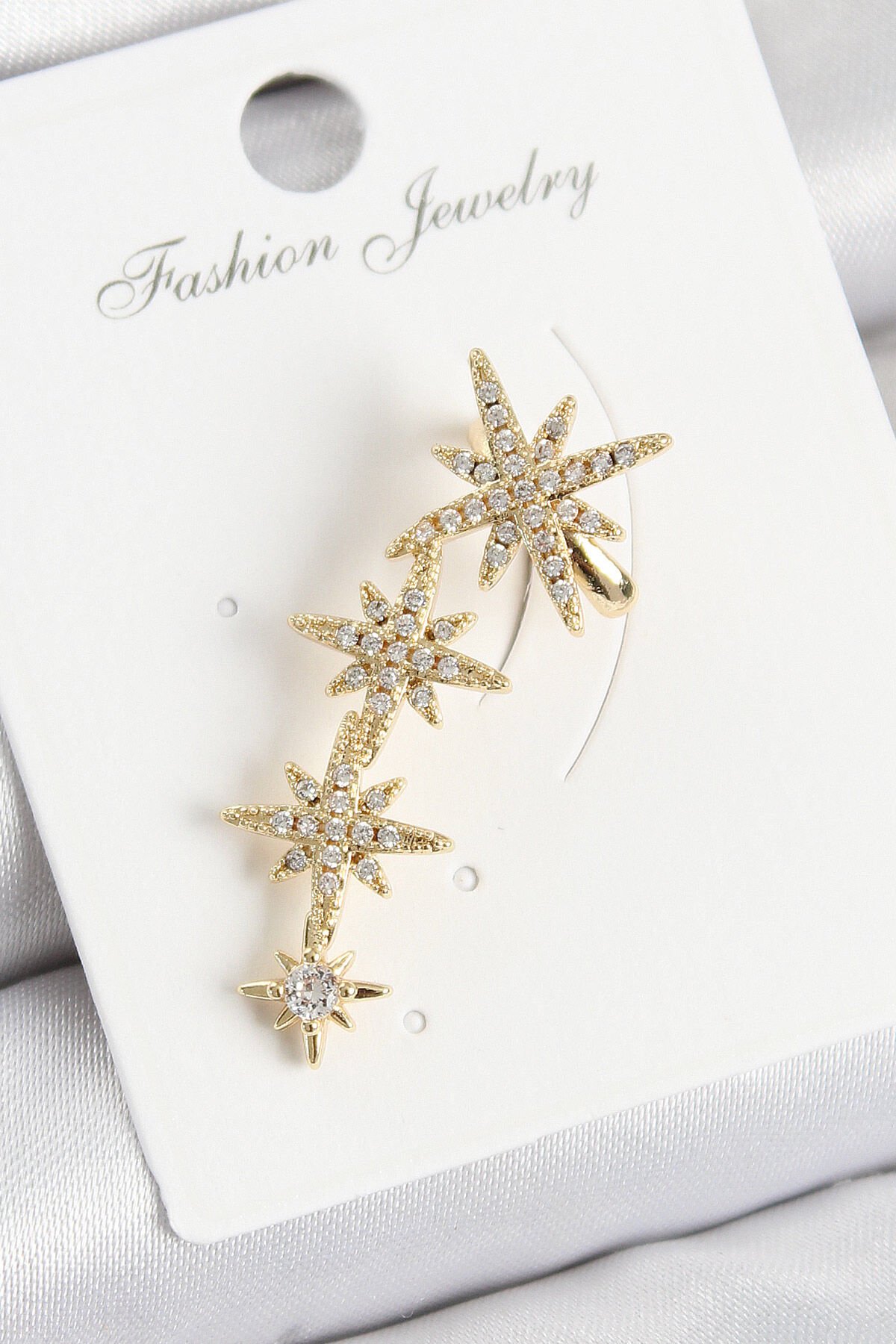 Pirinç Kutup Yıldızı Model Gold Renk Sağ Kıkırdak Küpe