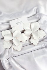 Pirinç Beyaz Çiçek Model Kadın Küpe