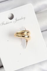 Pirinç Halka Model Gold Renk Sağ Kıkırdak Küpe