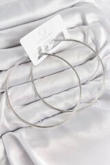 Pirinç Halka Model Gümüş Renk Kadın Küpe