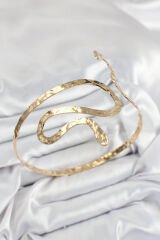 Pirinç Yılan Model Gold Renk Kadın Pazu Bileklik