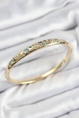 Pirinç Zirkon Taşlı Kelebek Model Gold Renk Kadın Kelepçe