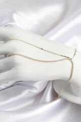 Pirinç Zirkon Taşlı Ezme Zincir Model Gold Renk Kadın Şahmeran