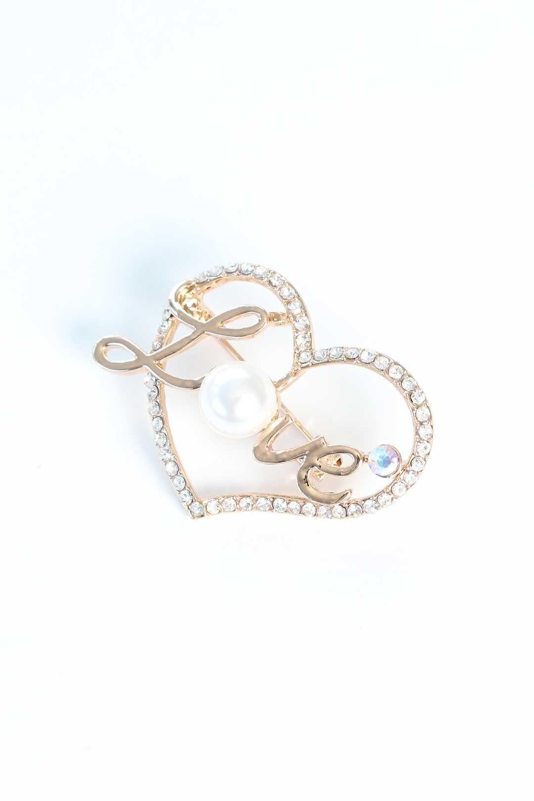 Zirkon Taşlı Metal Broş