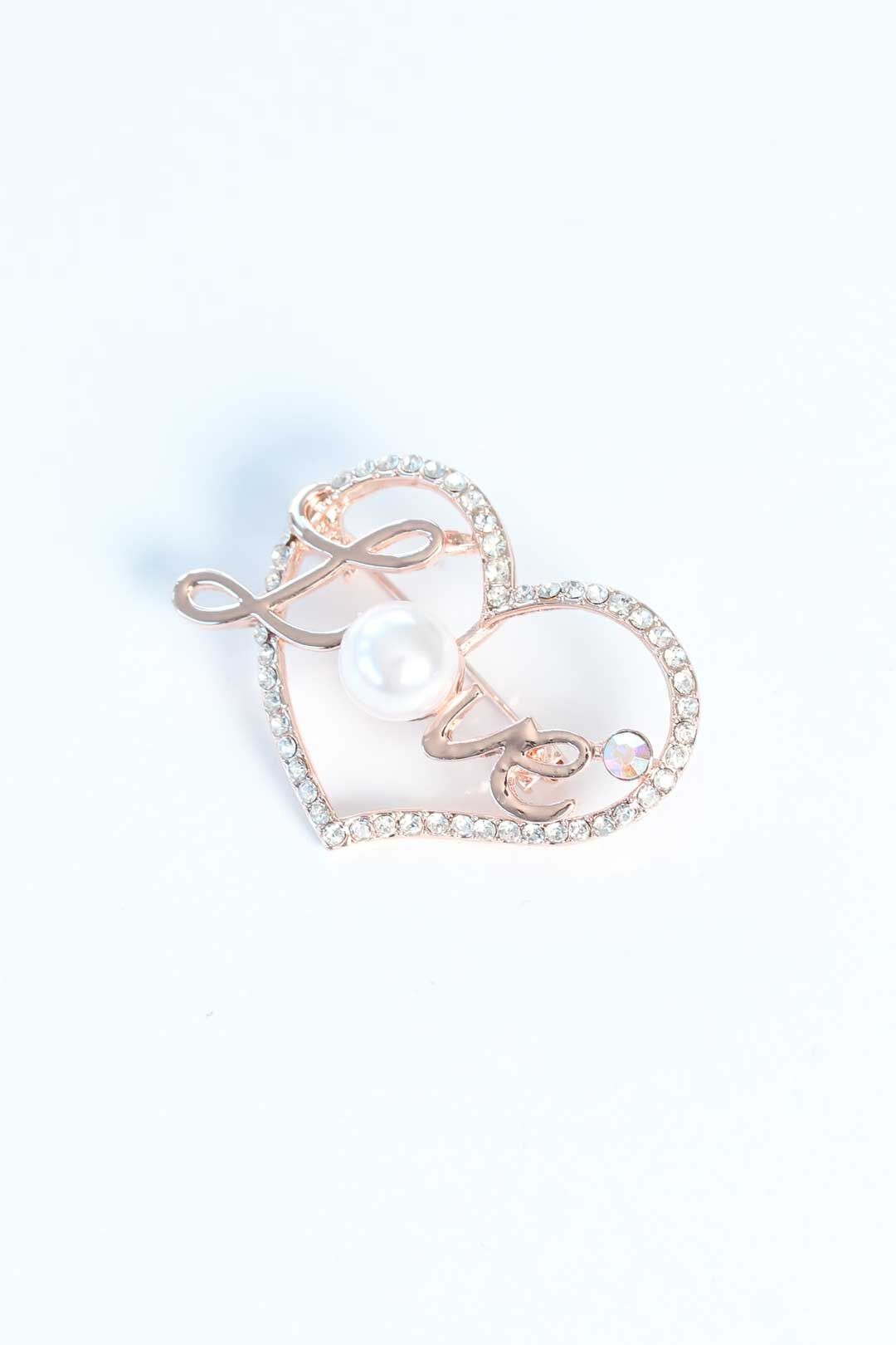 Zirkon Taşlı Metal Broş